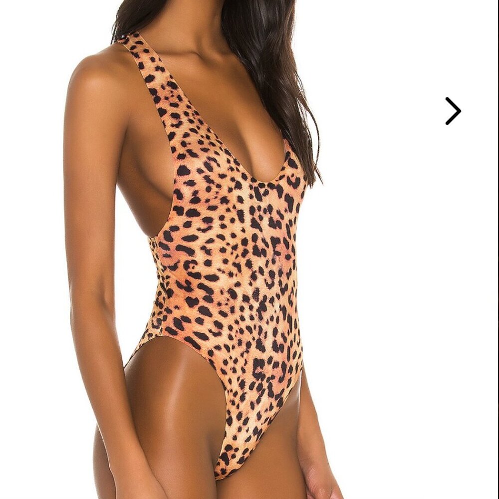 We Are Hah Eco Straight Up Bodysuit in Lanka Leopard Print